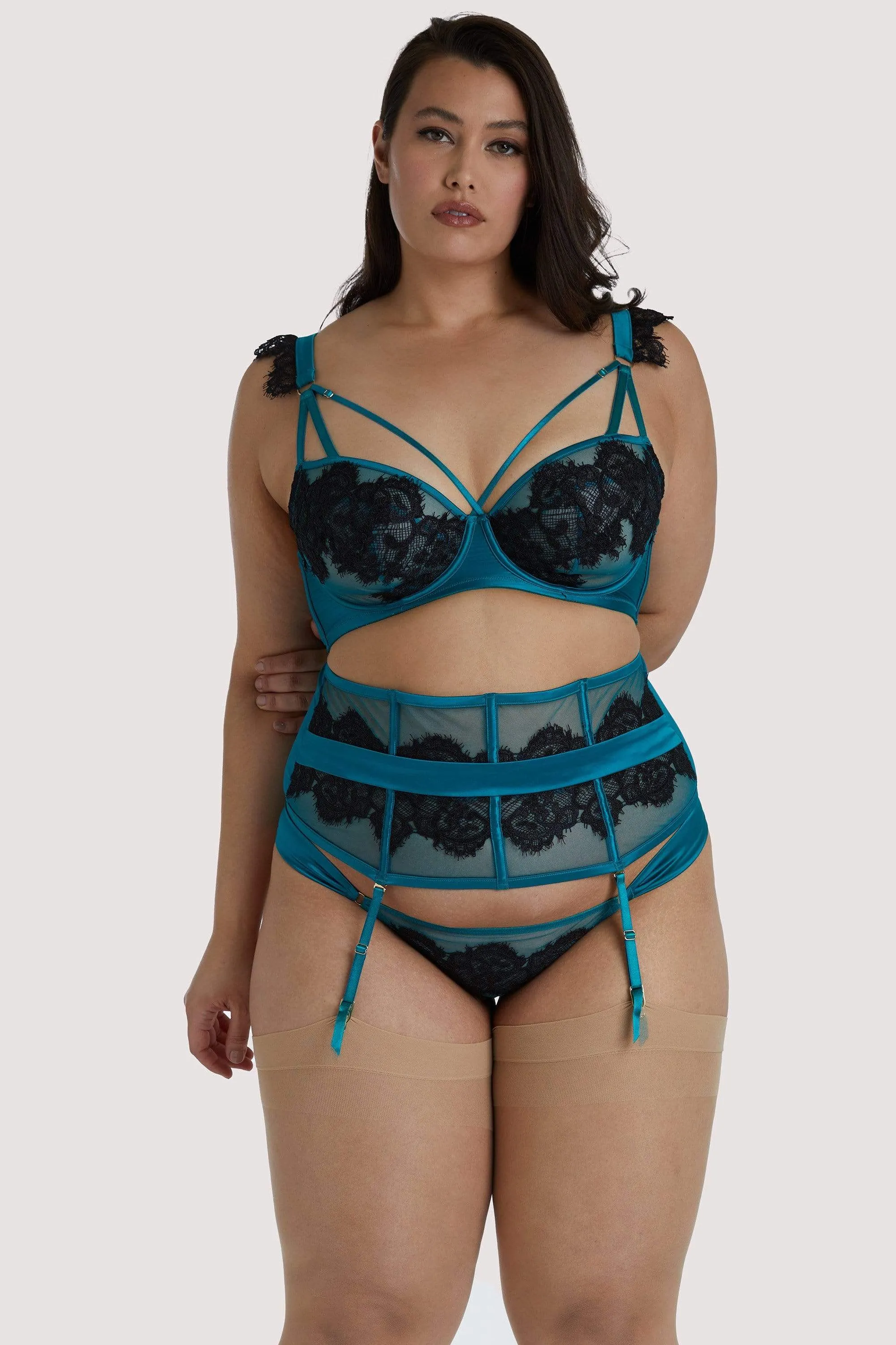 Anneliese Teal Balcony Bra