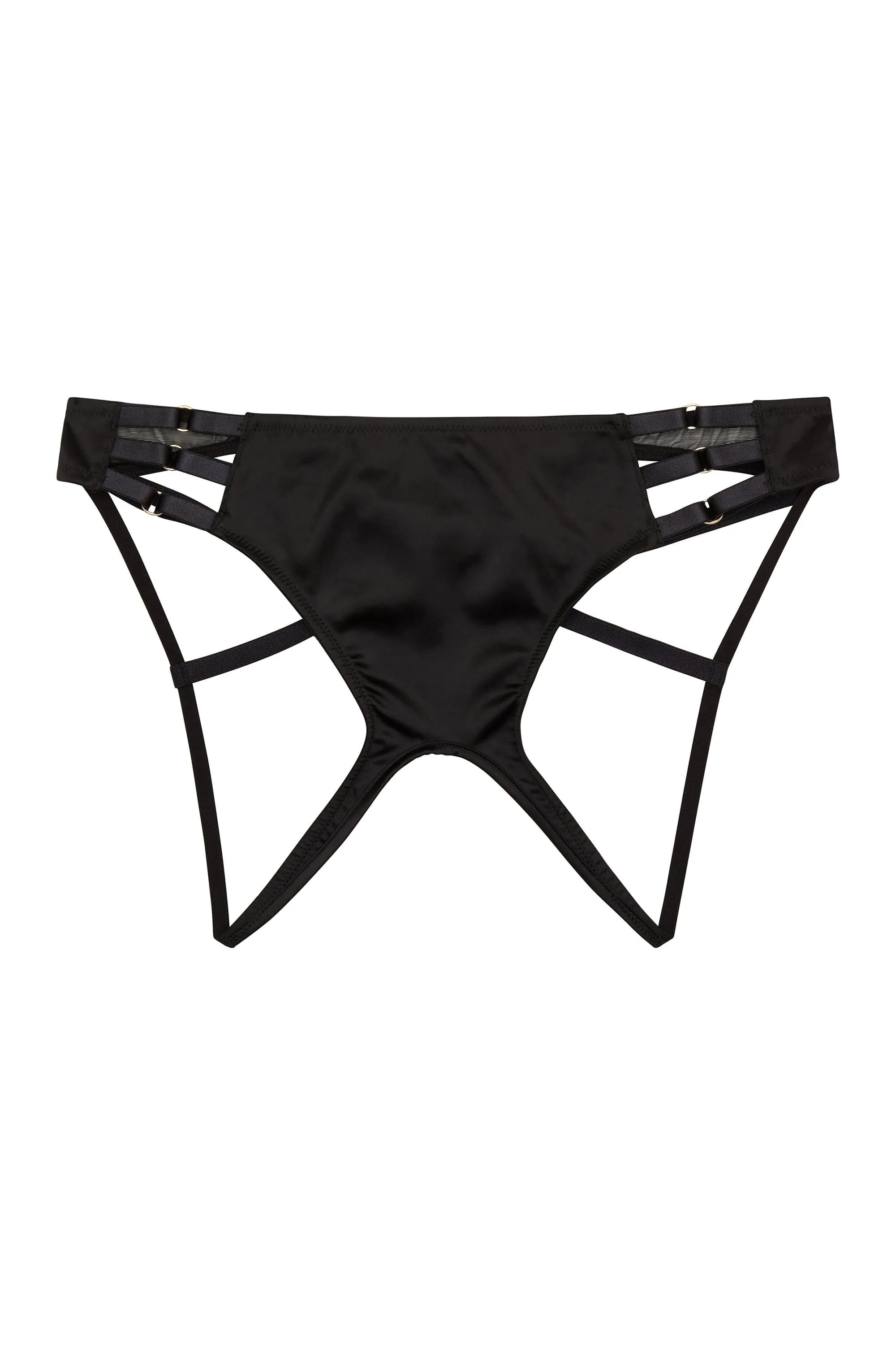 Ava Black Curve Strappy Open Back Brief