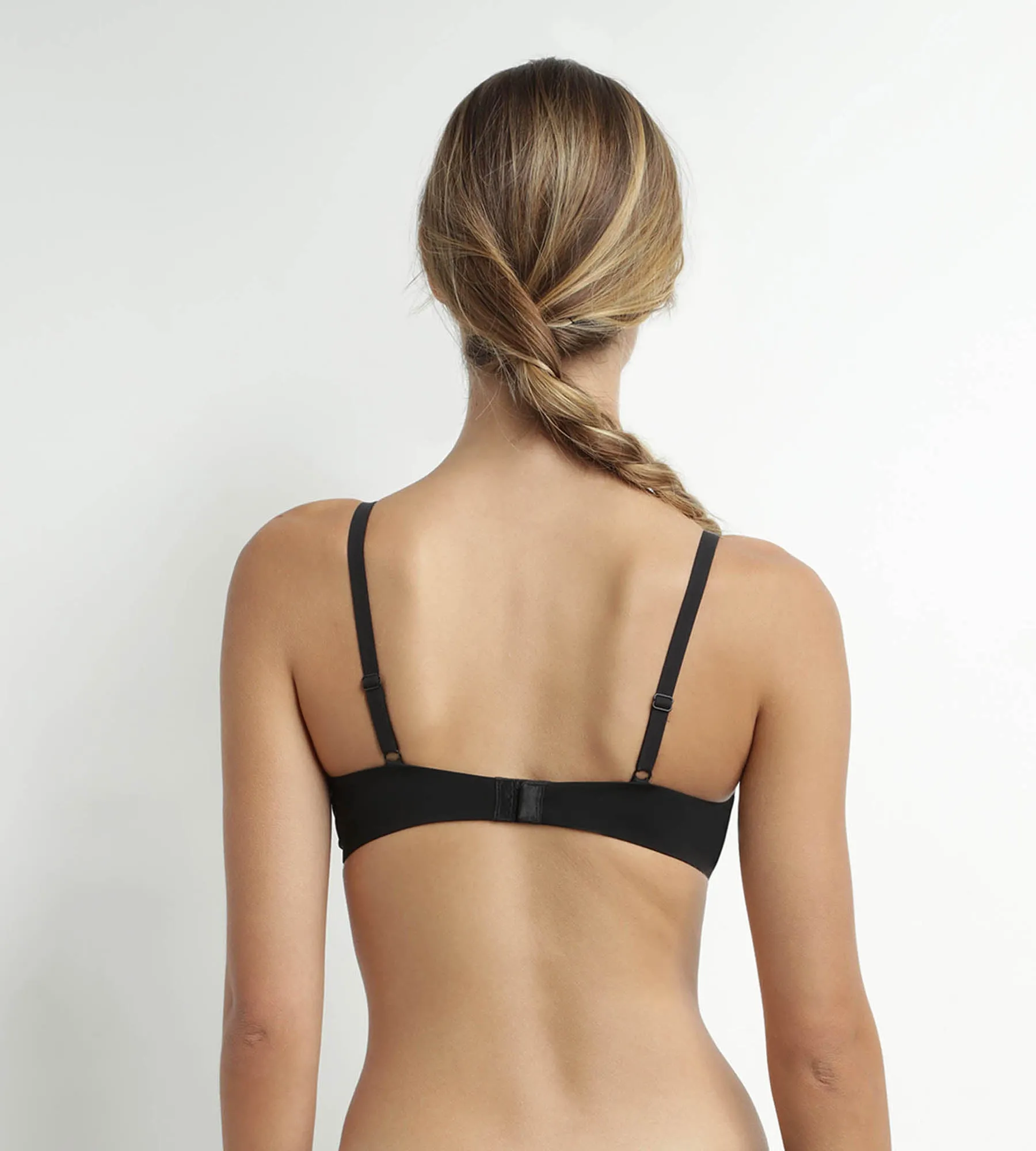 Black Daily Confort microfiber and tulle underwired bra