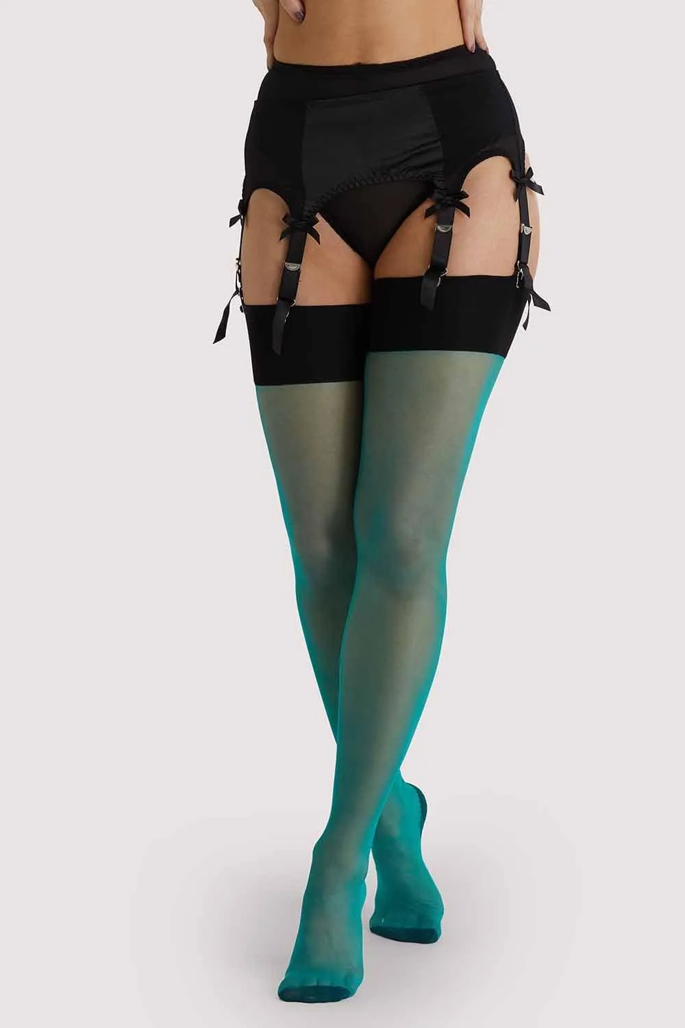 Bow Back Stockings Green US 4 - 18
