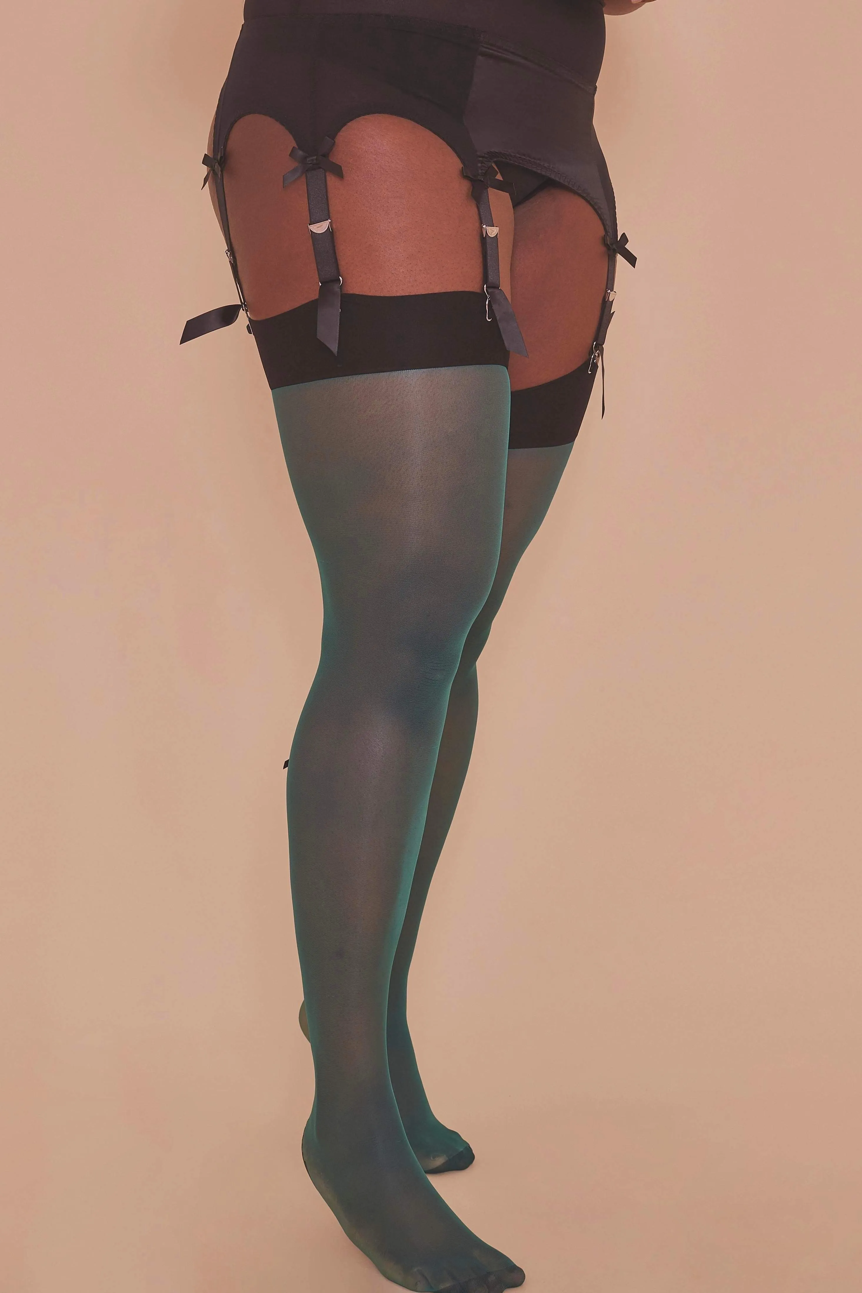 Bow Back Stockings Green US 4 - 18