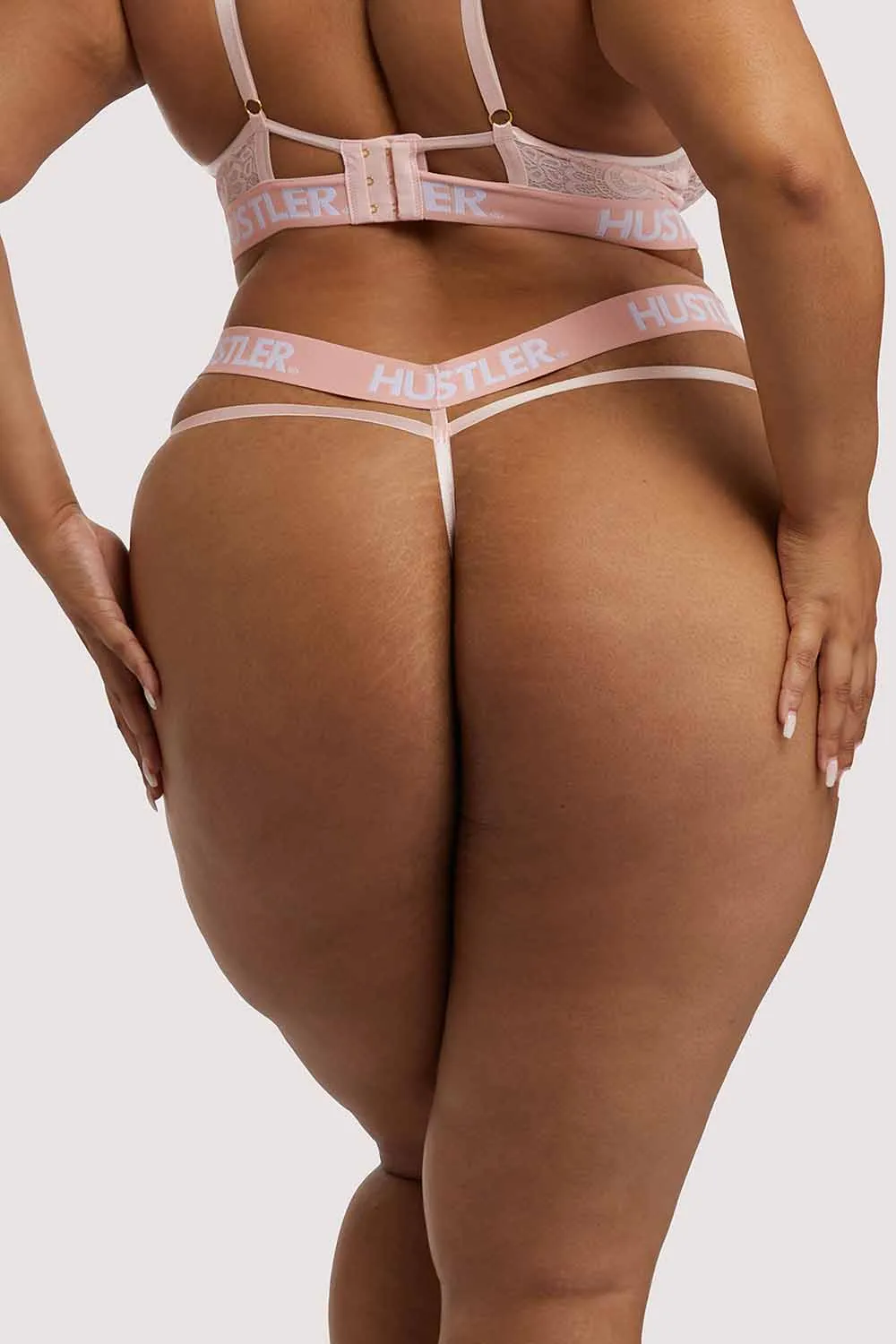 Branded Lace Baby Pink Thong