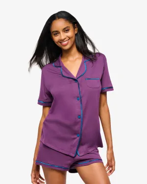 Conjunto De Pijama Con Camisa De Manga Corta Y Pantalones Cortos