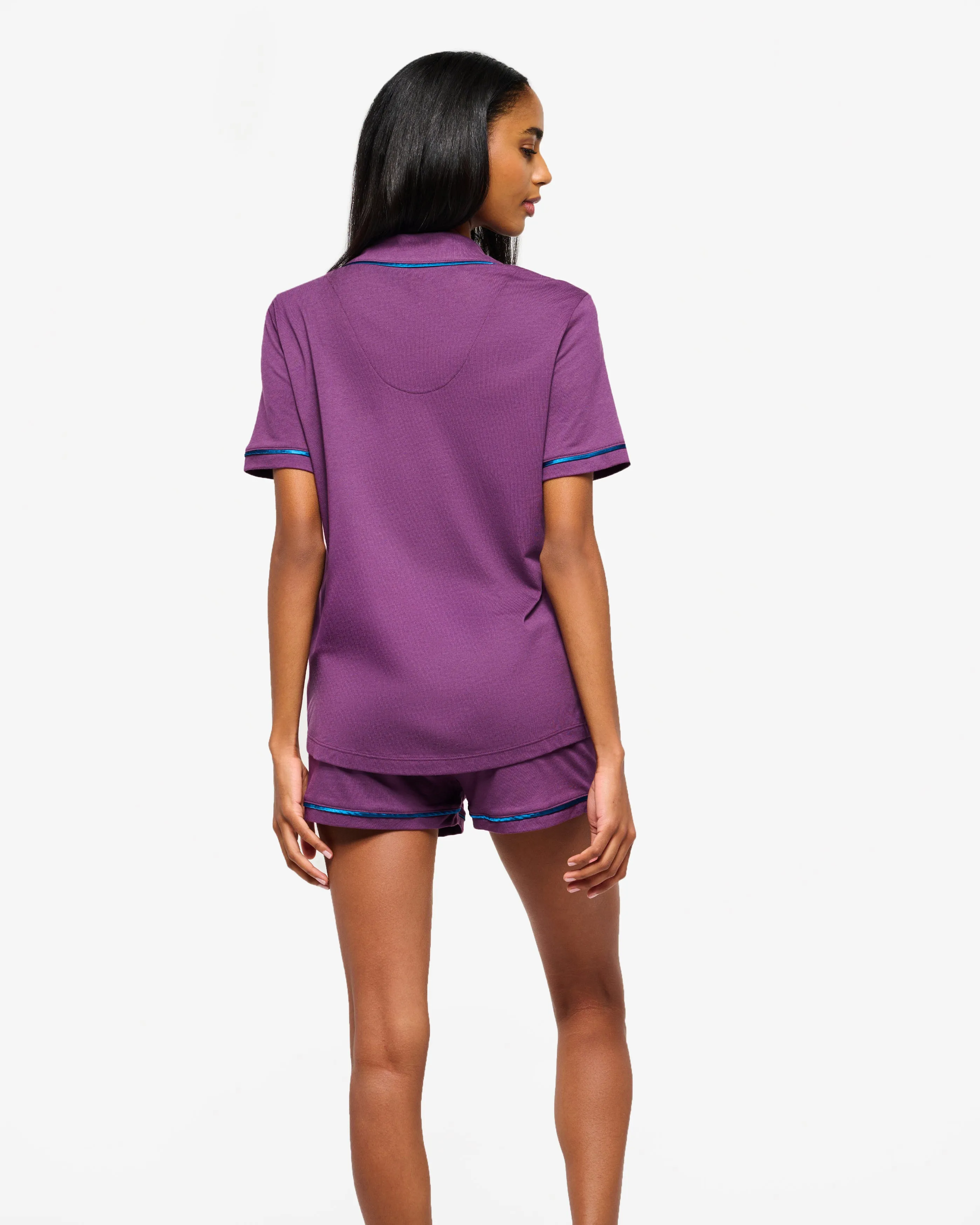 Conjunto De Pijama Con Camisa De Manga Corta Y Pantalones Cortos
