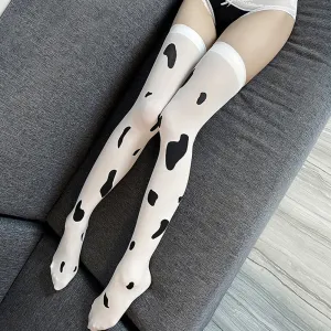 Cow Printed Thigh Highs Stockings Cow Cosplay Costume Accessories
