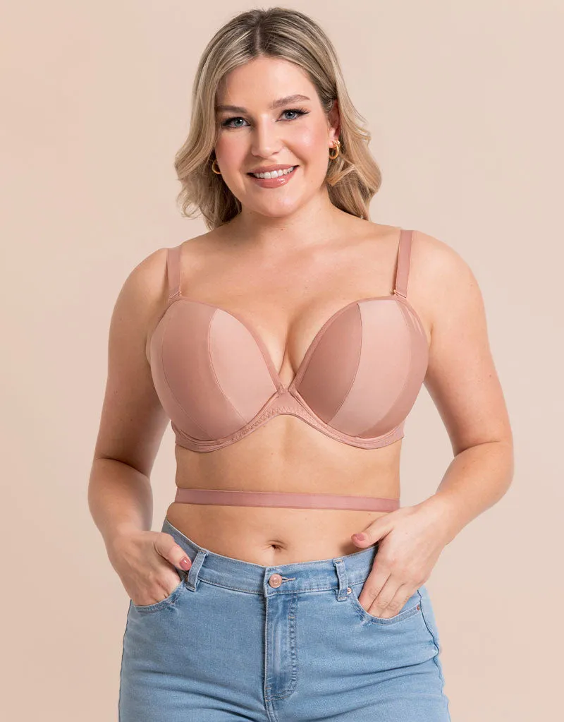 Curvy Kate Superhero Multiway Padded Plunge Bra Latte