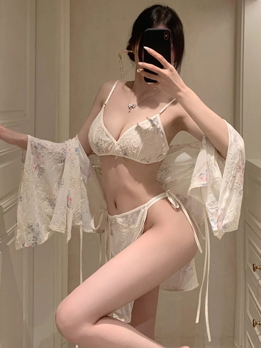 Embroidered Kimono Style Nightwear