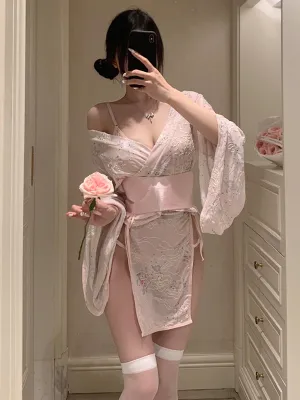Embroidered Kimono Style Nightwear