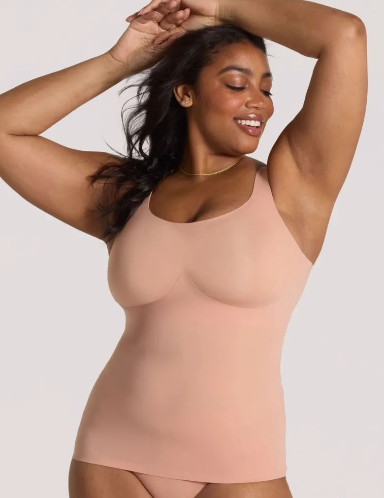 Evelyn & Bobbie EB1811 Structured Scoop Bra Tank Himalayan Salt