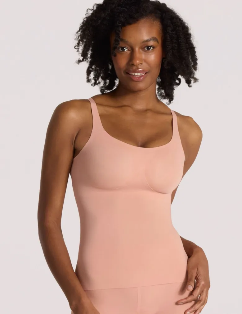Evelyn & Bobbie EB1811 Structured Scoop Bra Tank Himalayan Salt