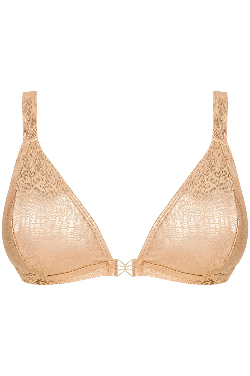 Filipines Snake Print Bikini Top in Gold