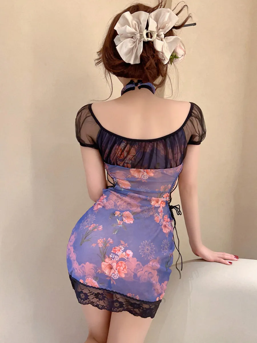 Floral Chinese Cheongsam Dress