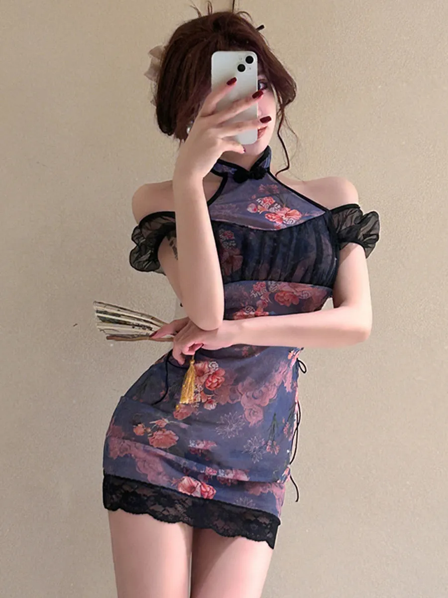 Floral Chinese Cheongsam Dress