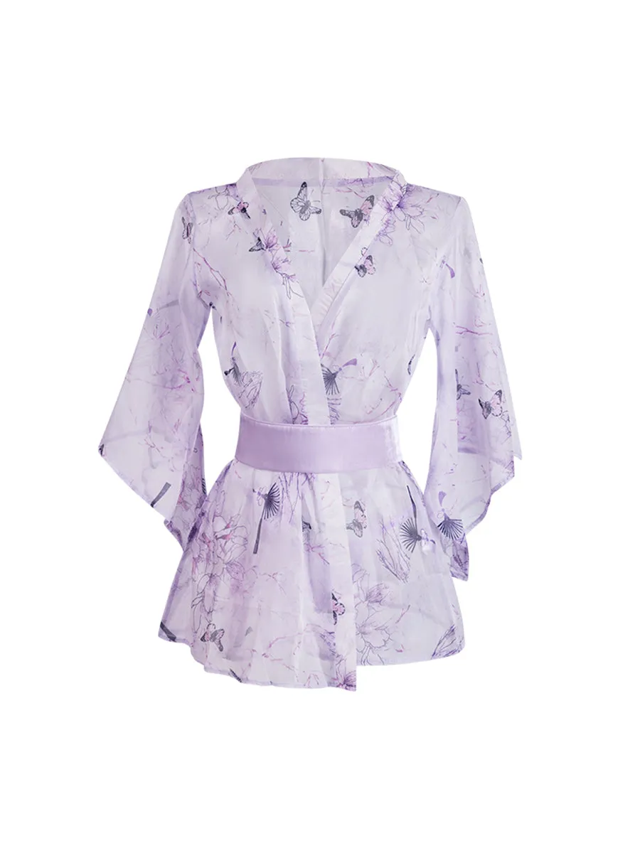 Floral Japanese Style Short Robe