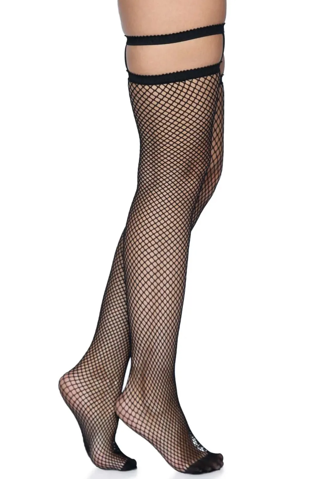 Garter Top Fishnet Thigh Highs