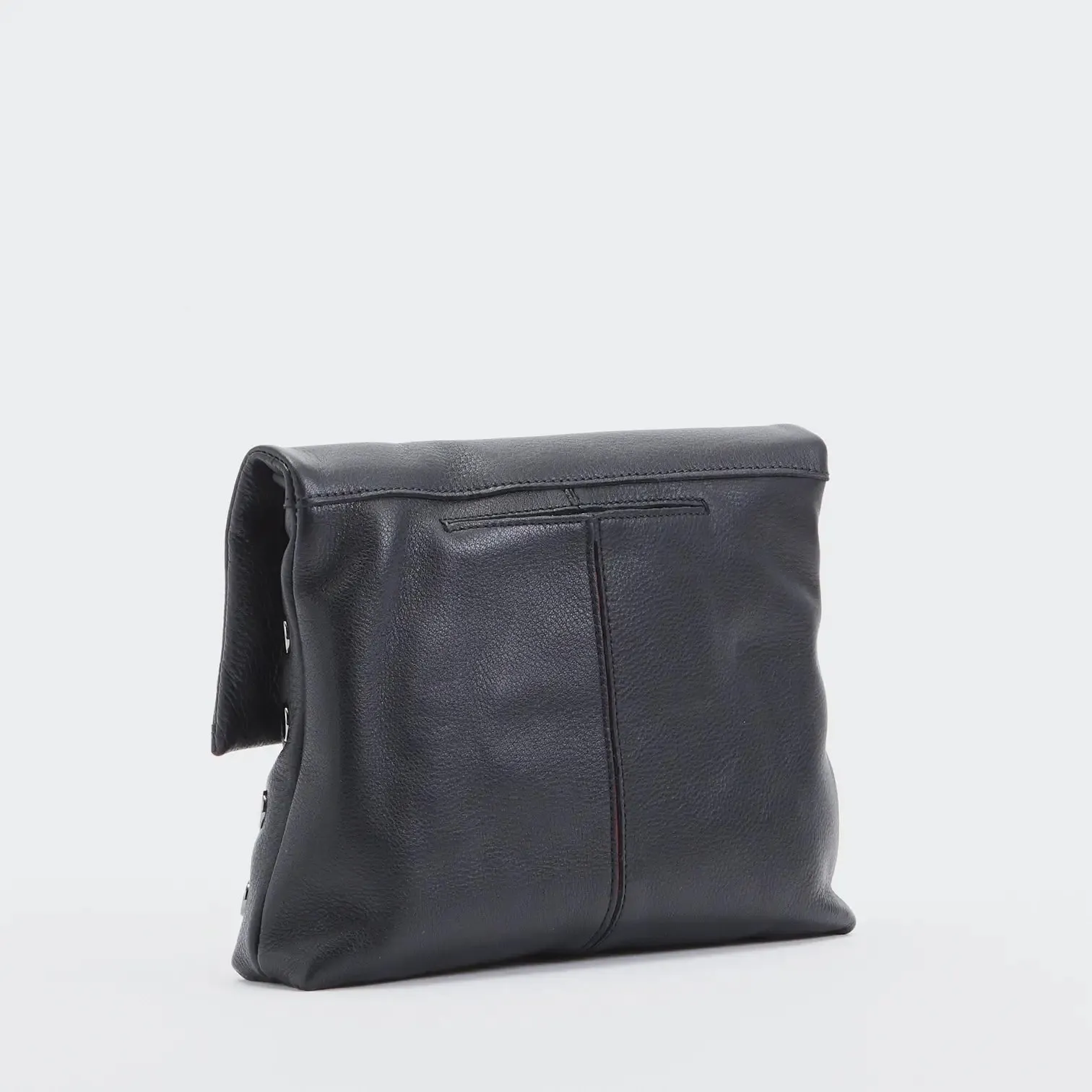Hammitt VIP Med Zippered Leather Crossbody Clutch Black/Gunmetal