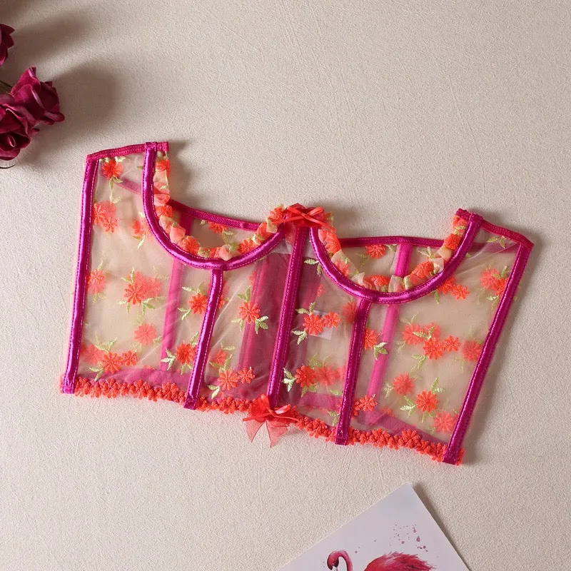 Lace Bustier Corset Tops for Women - Sexy Going Out Party Club Top with Buckle