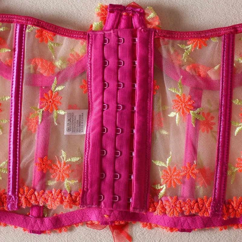 Lace Bustier Corset Tops for Women - Sexy Going Out Party Club Top with Buckle