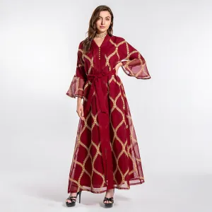 Middle East Muslim Temperament Gauze Dress