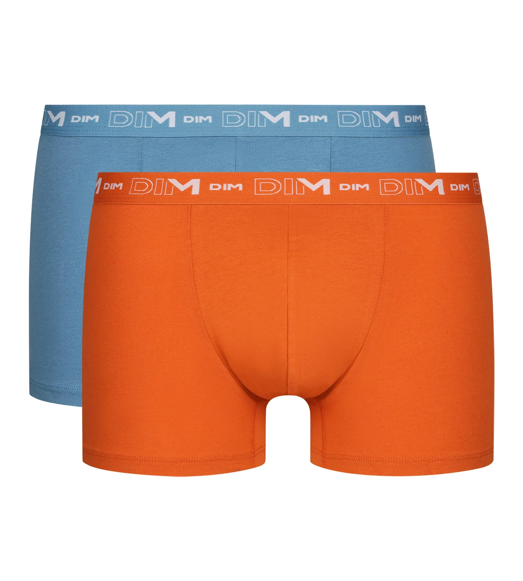 Pack of 2 Blue Orange Men's Graphic Waistband Boxers Dim Cotton Stretch