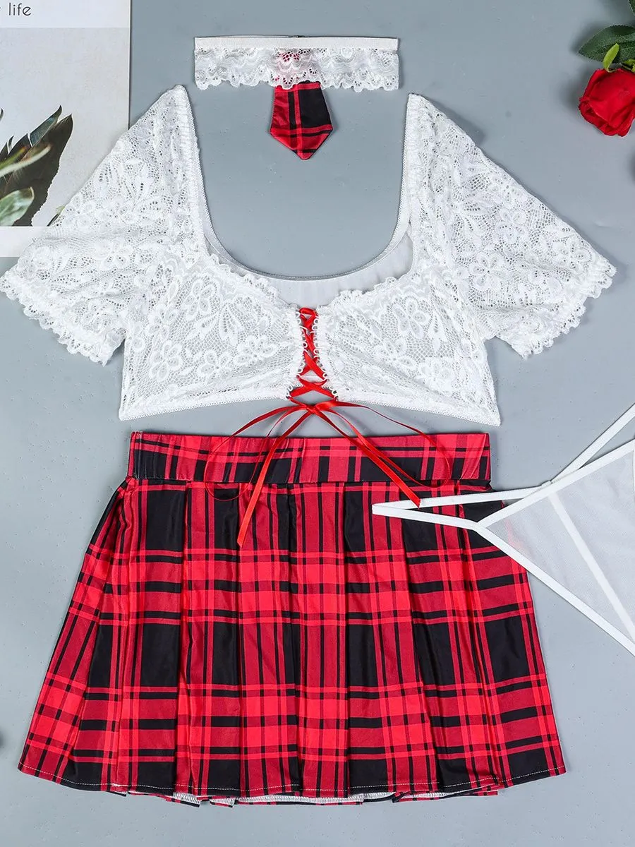 Plaid Scholastic Style Lingerie Costume