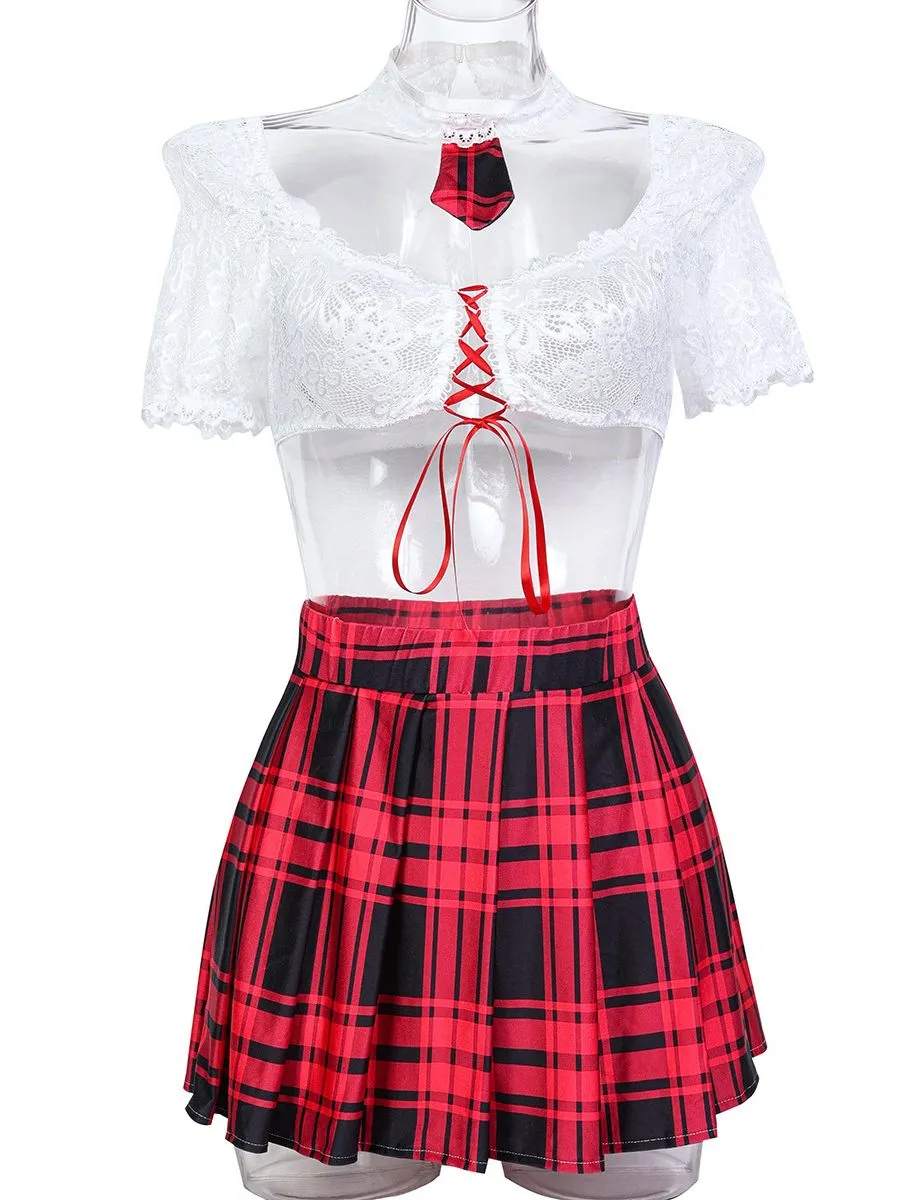 Plaid Scholastic Style Lingerie Costume