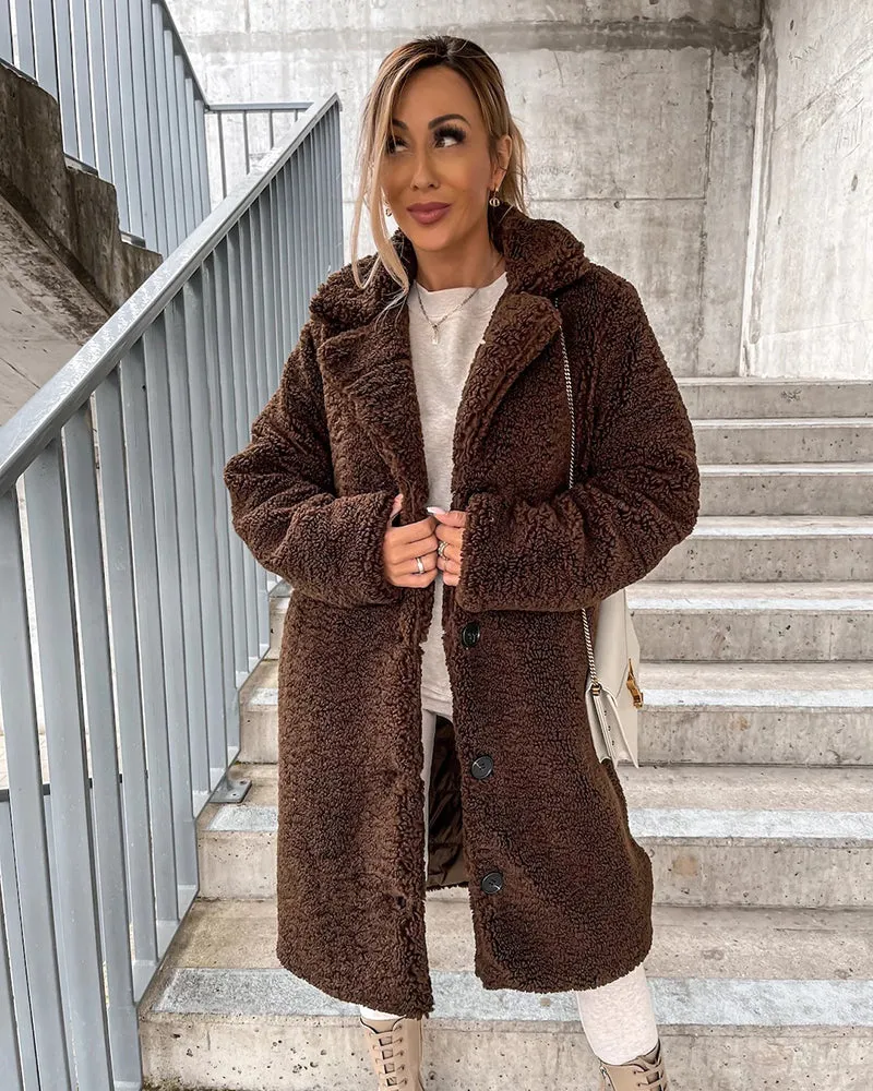 Plush Faux Fur Coat Jacket