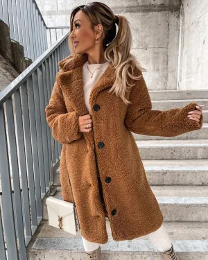 Plush Faux Fur Coat Jacket