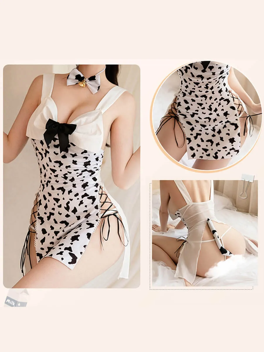 Sexy Cow Print Lingerie Dress
