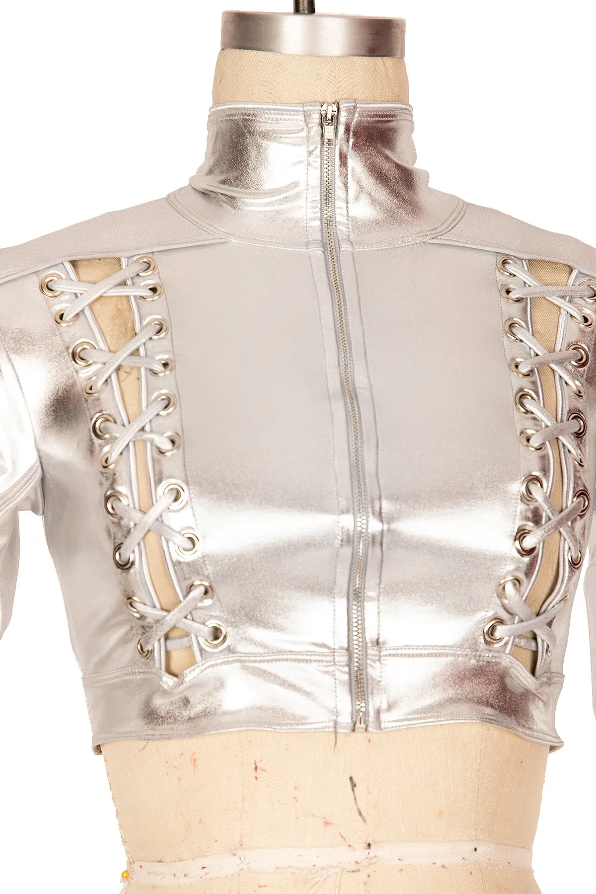 Toxic Lace-Up Cropped Jacket