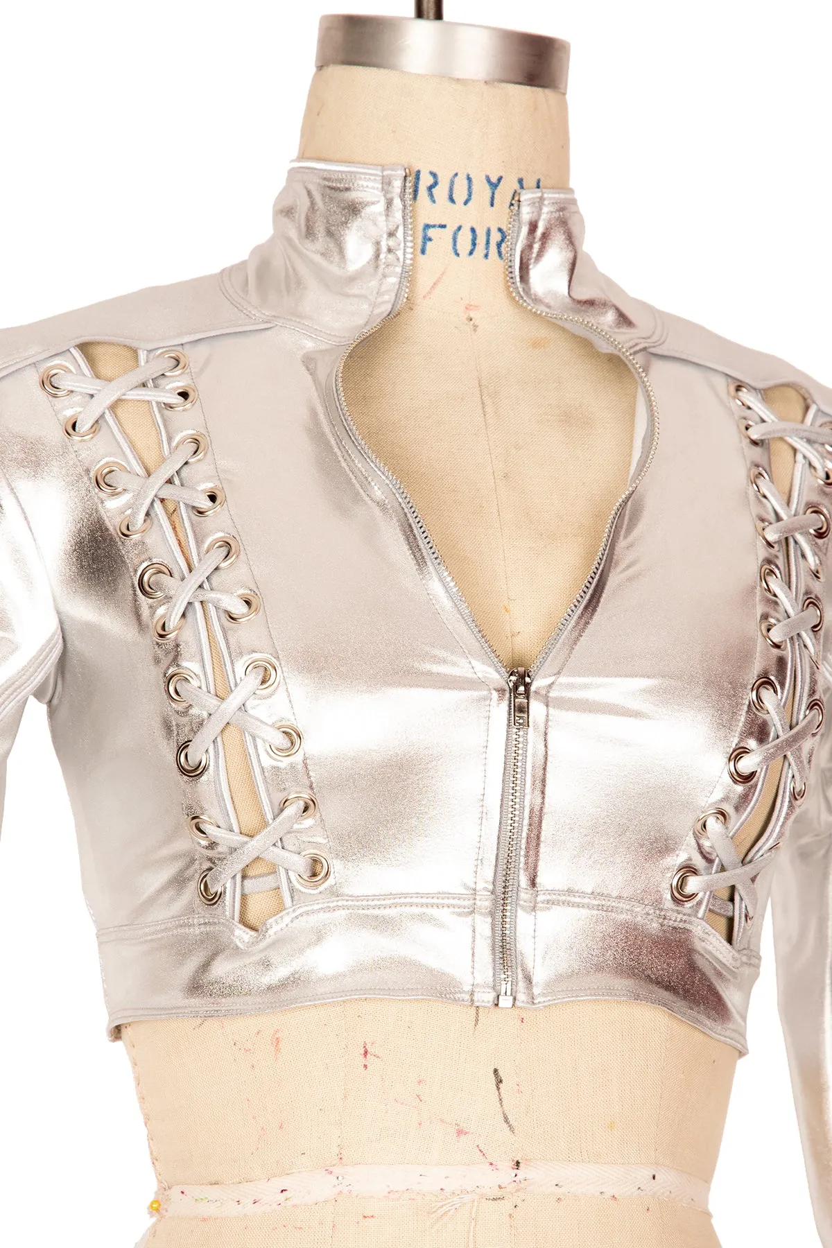Toxic Lace-Up Cropped Jacket