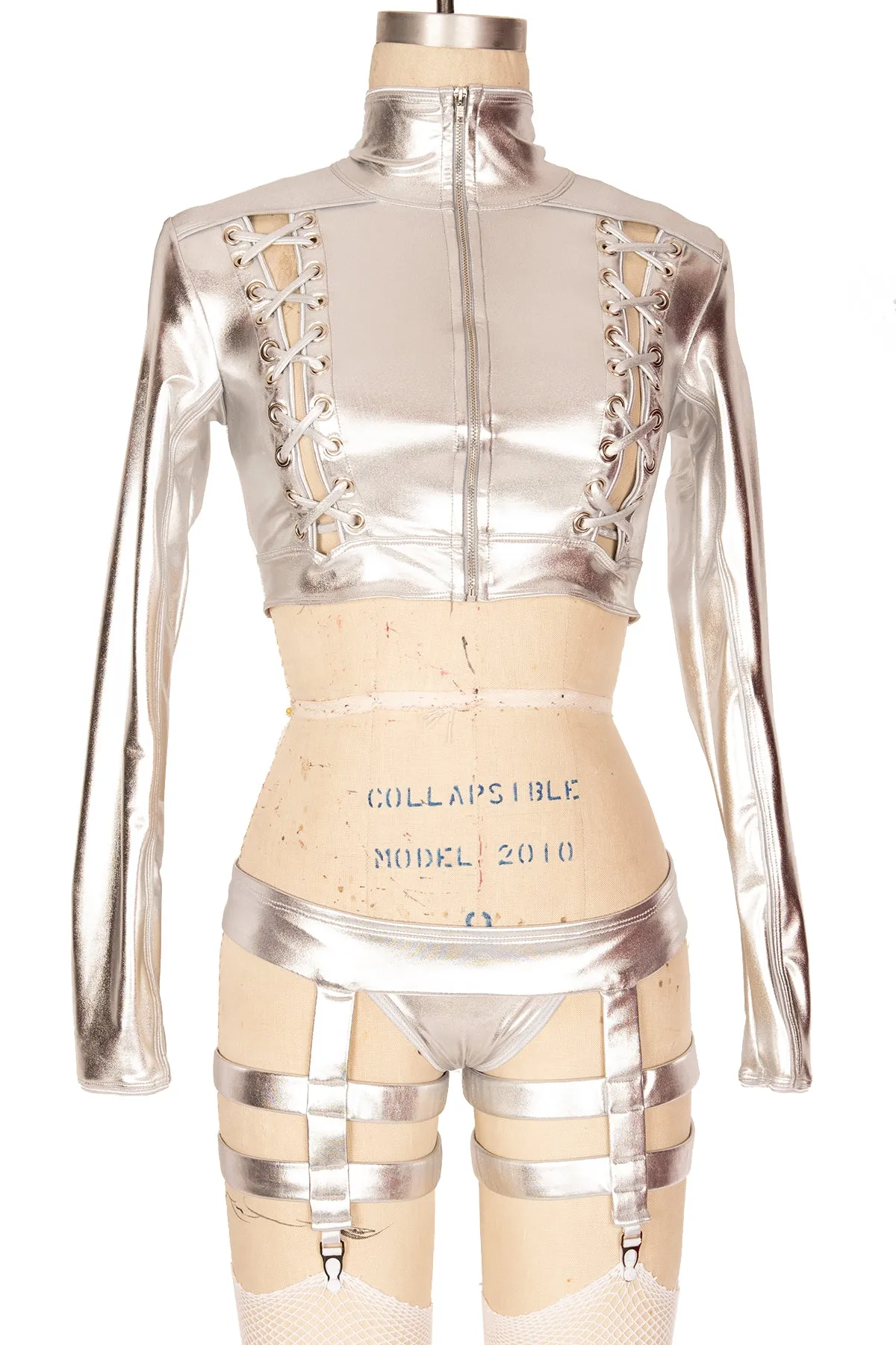 Toxic Lace-Up Cropped Jacket
