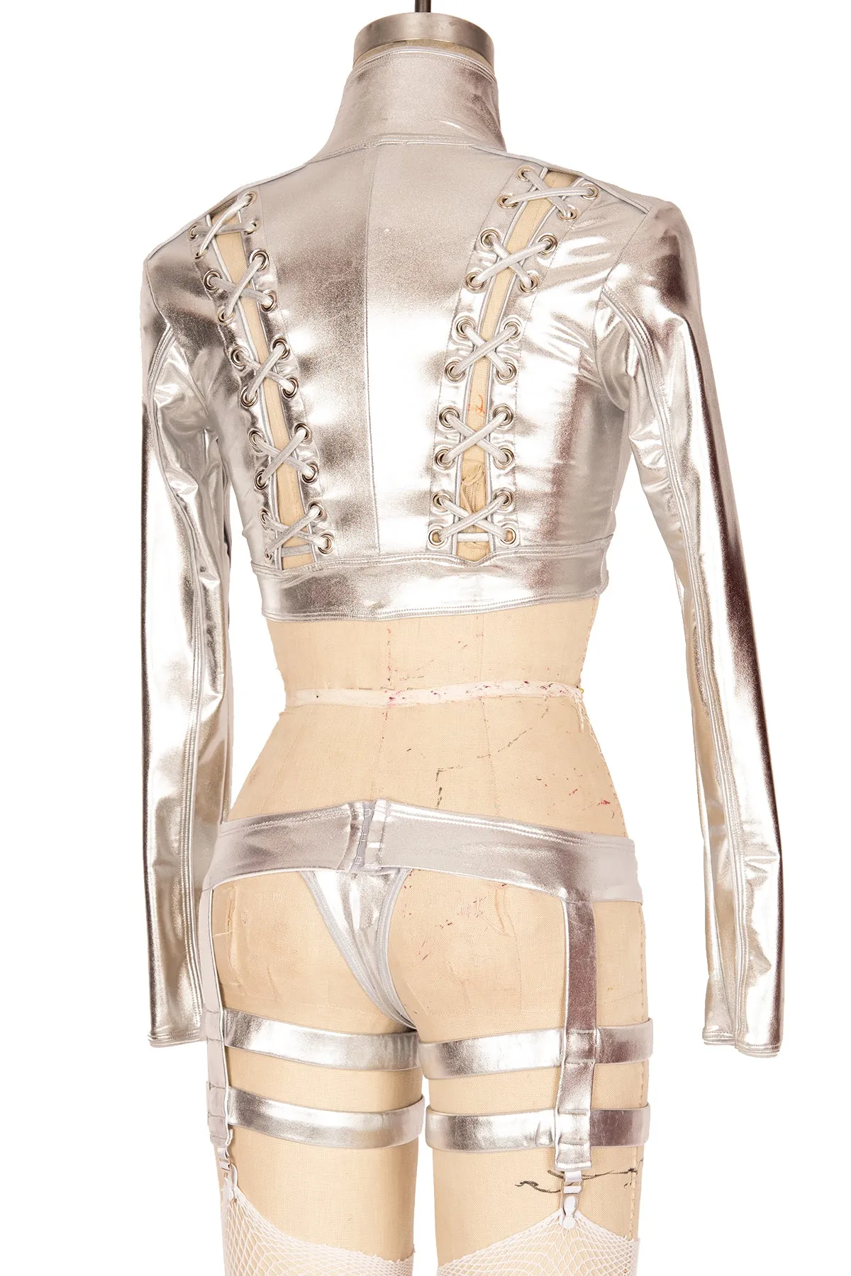 Toxic Lace-Up Cropped Jacket