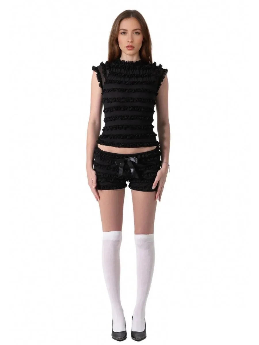 Two Piece Ruffled Girly Rave Outfit