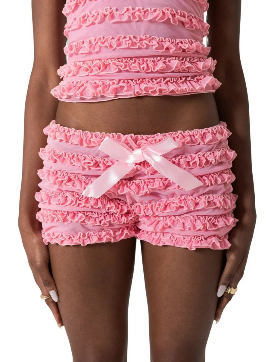 Two Piece Ruffled Girly Rave Outfit