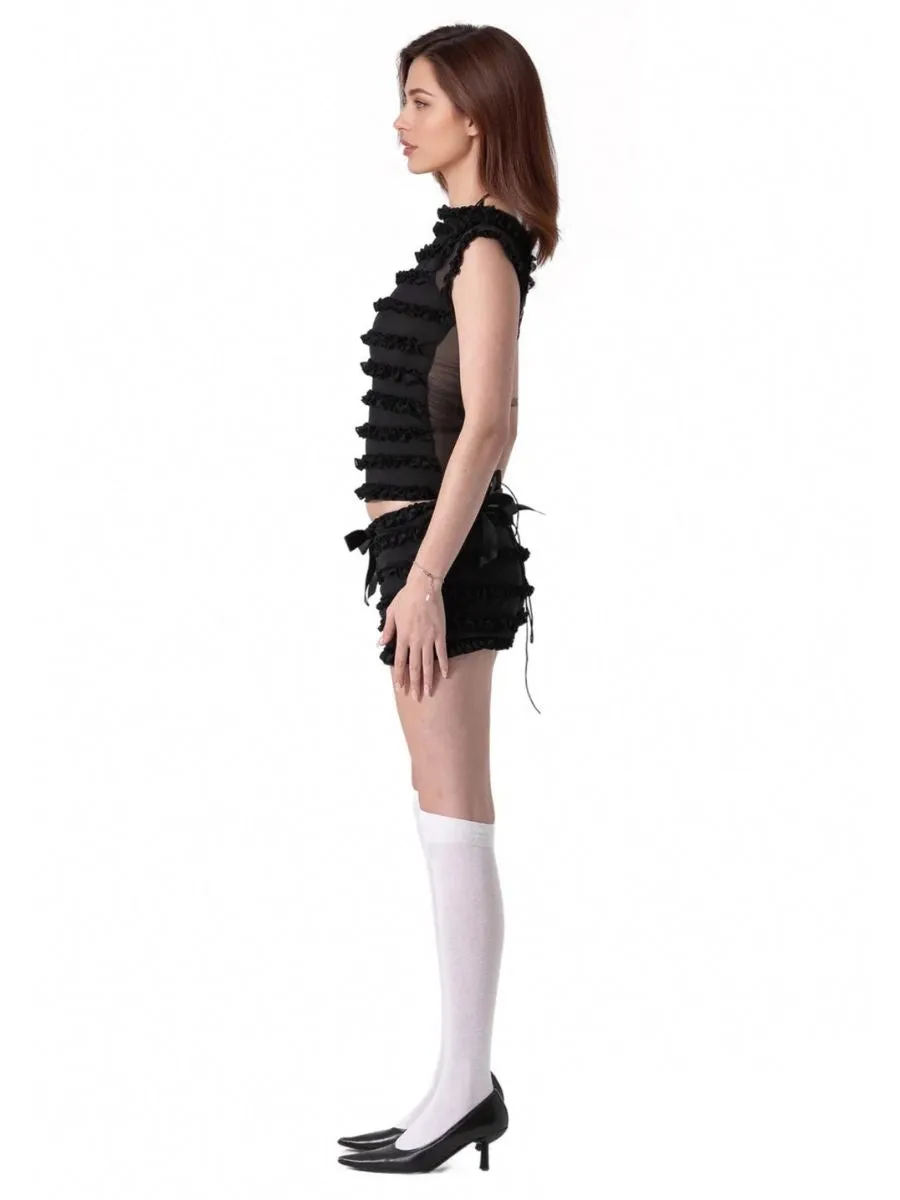 Two Piece Ruffled Girly Rave Outfit