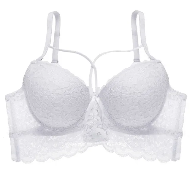 Ultra Thin Lace Fly Bra Female Brassiere Lingerie Plus Size C D Cup Push Up Seamless Comfortable Full Coverage Unlined Bra 2019