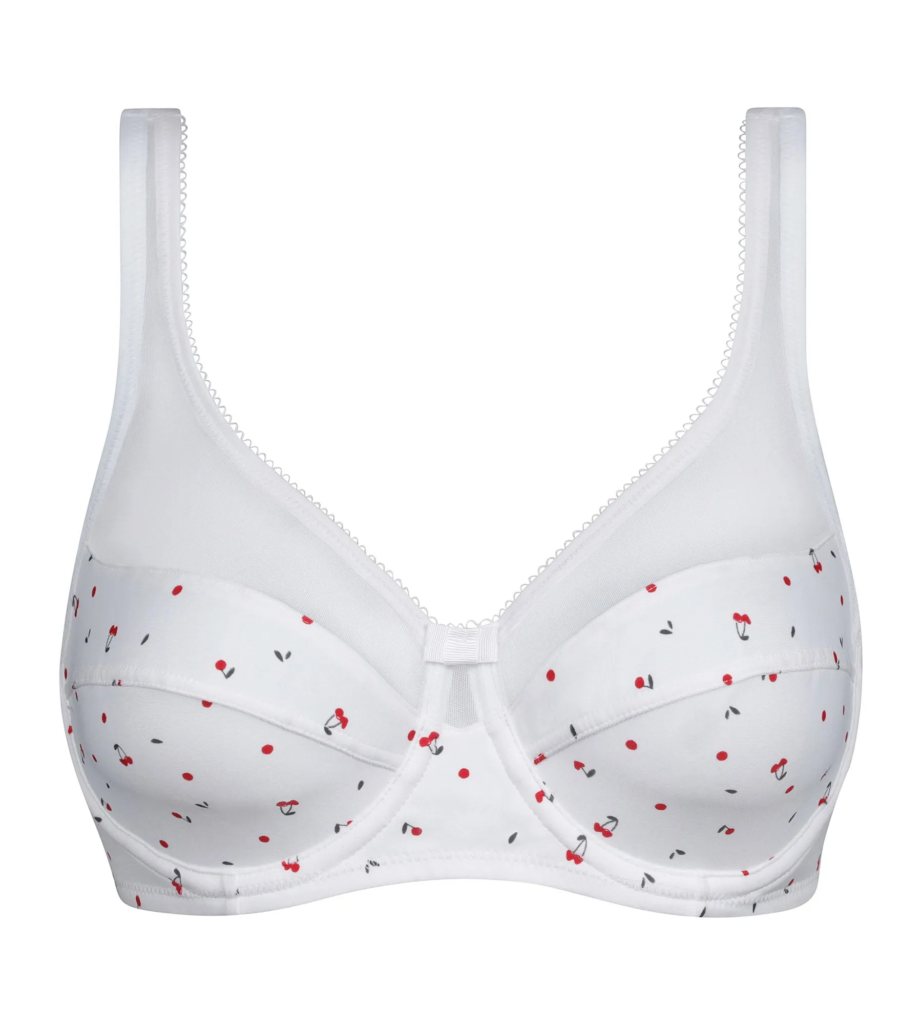 Underwired microfiber and tulle bra with cherry pattern Dim Generous