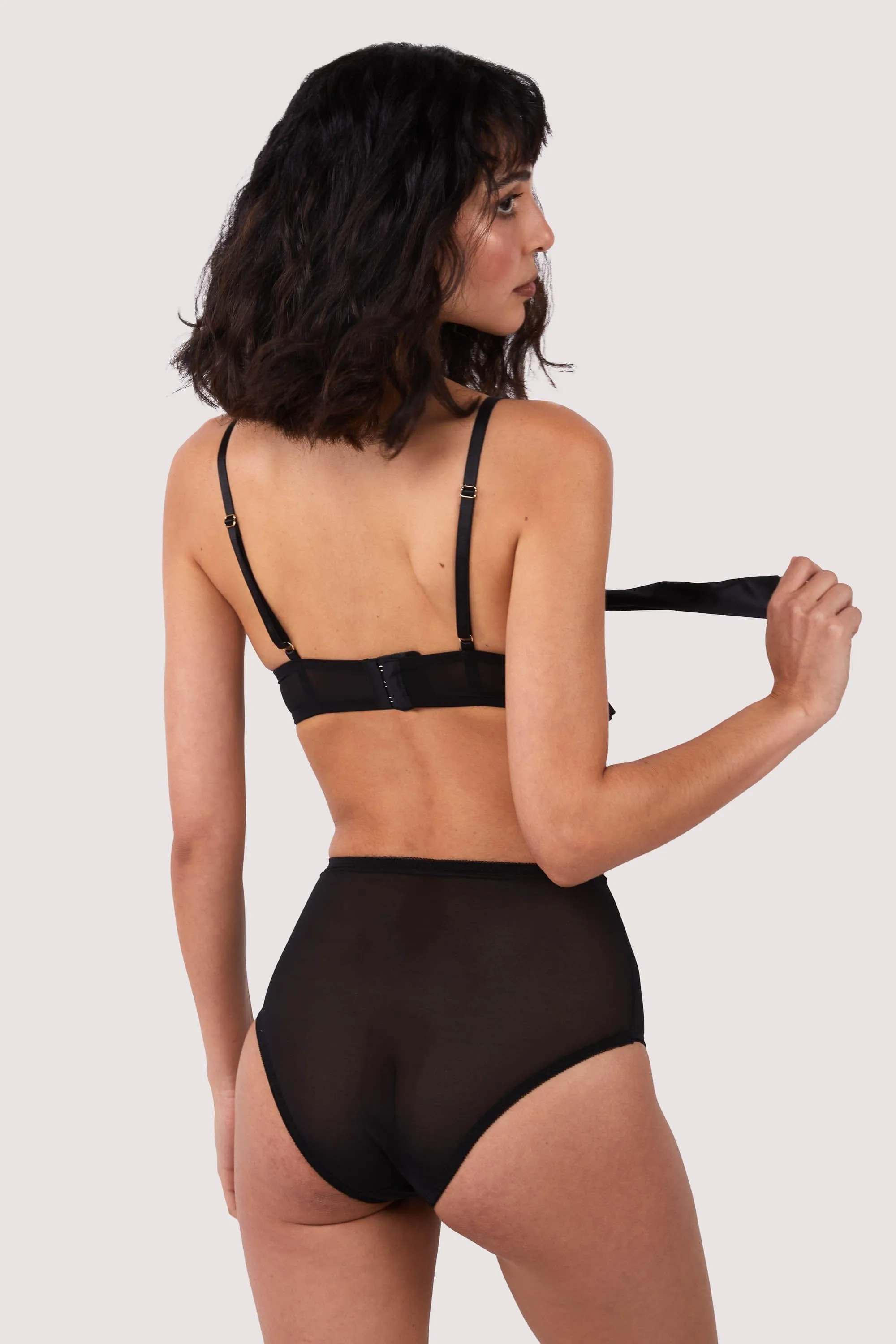 Yva Black Bow Front Bra